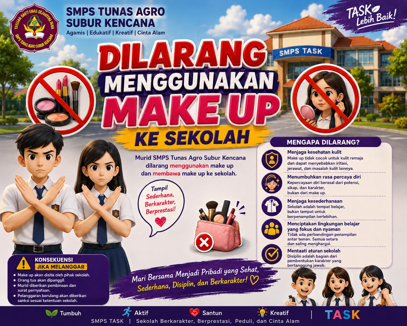 DI LARANG MENGGUNAKAN MAKE UP KE SEKOLAH